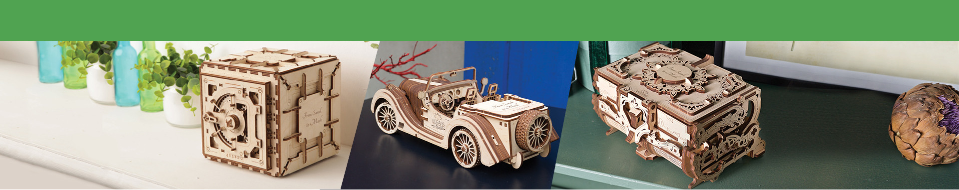   Puzzles mécaniques 3D en bois Ugears avec gravure